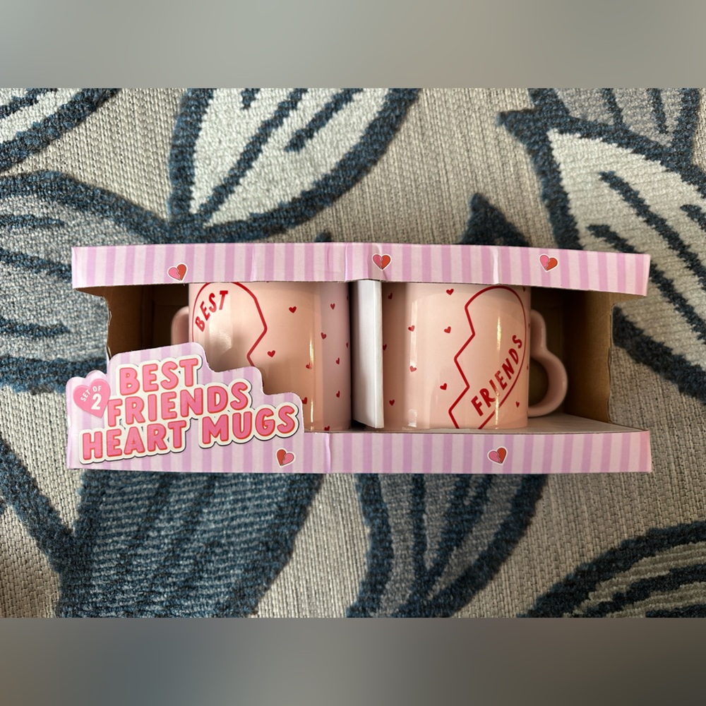 Best Friends Ceramic Heart Mugs (2) Set - Picture 3 of 6